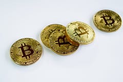 Bitcoin Gold Color on a White Background royalty free stock photos Bitcoin Gold Color on a White Background royalty free stock photos