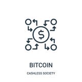 bitcoin icon vector from cashless society collection. Thin line bitcoin outline icon vector illustration vector illustration bitcoin icon vector from cashless society collection. Thin line bitcoin outline icon vector illustration vector illustration