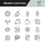 Bitcoin icons. Modern line design set 37. For presentation, graphic design, mobile application, web design, infographics. vector illustration Bitcoin icons. Modern line design set 37. For presentation, graphic design, mobile application, web design, infographics. vector illustration