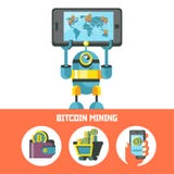 Bitcoin kopalnictwo Wektorowa konceptualna ilustracja Cryptocurrency ilustracji Bitcoin kopalnictwo Wektorowa konceptualna ilustracja Cryptocurrency ilustracji
