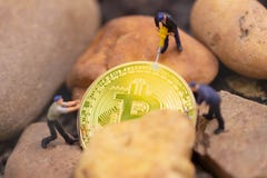 Bitcoin mining. virtual cryptocurrency mining concept. bitcoin revolution. stock photo Bitcoin mining. virtual cryptocurrency mining concept. bitcoin revolution. stock photo