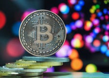 Bitcoin virtual money cryptocurrencies royalty free stock photography Bitcoin virtual money cryptocurrencies royalty free stock photography