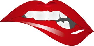Biting Your Red Lips Illustration.. Royalty Free Stock Image Biting Your Red Lips Illustration.. Royalty Free Stock Image