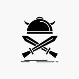 bitwa, emblemat, Viking, wojownik, kordzika glifu ikona Wektor odosobniona ilustracja ilustracja wektor bitwa, emblemat, Viking, wojownik, kordzika glifu ikona Wektor odosobniona ilustracja ilustracja wektor