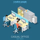 Biurowego otwartej przestrzeni izbowego miejsca pracy płaski wektorowy isometric wnętrze Obraz Royalty Free Biurowego otwartej przestrzeni izbowego miejsca pracy płaski wektorowy isometric wnętrze Obraz Royalty Free