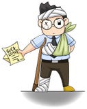 Biurowy facet wręcza chorego urlopu list dla jego ilustracji Biurowy facet wręcza chorego urlopu list dla jego ilustracji