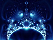 Bizarre Blue Glowing Fractal Stock Images