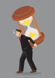 Biznesmen Niesie Gigantycznego Hourglass na jego plecy kreskówki wektor ilustracja wektor Biznesmen Niesie Gigantycznego Hourglass na jego plecy kreskówki wektor ilustracja wektor