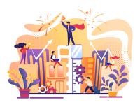 biznesowego pojęcia odosobniony sukcesu biel Biurowi ludzie pracuje wpólnie royalty ilustracja biznesowego pojęcia odosobniony sukcesu biel Biurowi ludzie pracuje wpólnie royalty ilustracja