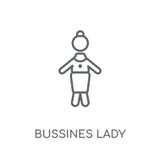 Biznesowej damy liniowa ikona Nowożytnego konturu damy logo Biznesowy przeciw royalty ilustracja Biznesowej damy liniowa ikona Nowożytnego konturu damy logo Biznesowy przeciw royalty ilustracja