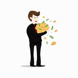 Biznesowy mężczyzna, bogactwo, pracuje dla pieniądze charakteru kreskówki collecti ilustracji Biznesowy mężczyzna, bogactwo, pracuje dla pieniądze charakteru kreskówki collecti ilustracji