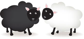 Black And White Sheep Royalty Free Stock Photography