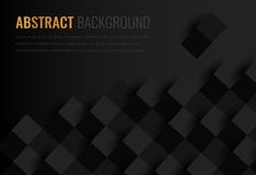Black background. Abstract geometric template for business. Background texture with square and triangle. Vector