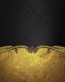 Black Background With Gold Pattern. Template For Design. Copy Space For Ad Brochure Or Announcement Invitation, Abstract Backgroun Royalty Free Stock Images