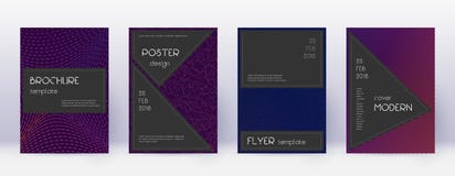 Black brochure design template set. Violet abstrac vector illustration Black brochure design template set. Violet abstrac vector illustration
