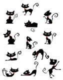 Black Cat Silhouettes Stock Images Black Cat Silhouettes Stock Images