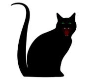 Black cats silhouette with green eyes on white, vector eps 10 stock illustration Black cats silhouette with green eyes on white, vector eps 10 stock illustration