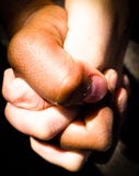 Black and caucasian hand hold stock image Black and caucasian hand hold stock image