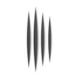 Black claws animal scratch scrape track. Cat or tiger scratches paw shape. Four nails trace. Vector royalty free illustration Black claws animal scratch scrape track. Cat or tiger scratches paw shape. Four nails trace. Vector royalty free illustration