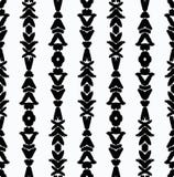 Black Ethnic Brush Strokes Vertical Pattern Stock Photography