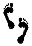 Black footprints. Two black footprints isolated on a white background