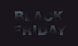 Black Friday 3D cut out paper text. Big sale black background. stock illustration Black Friday 3D cut out paper text. Big sale black background. stock illustration