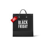 Black Friday plakat Czarna papierowa torba z dyskontową etykietką Black Friday sztandaru szablon wektor ilustracji Black Friday plakat Czarna papierowa torba z dyskontową etykietką Black Friday sztandaru szablon wektor ilustracji