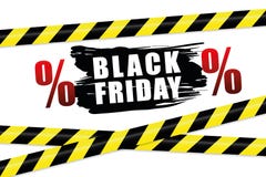 Black friday promotion with warning tape royalty free illustration Black friday promotion with warning tape royalty free illustration