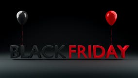 Black Friday Sale affisch med skinande ballonger, 3D-Illustration vektor illustrationer Black Friday Sale affisch med skinande ballonger, 3D-Illustration vektor illustrationer