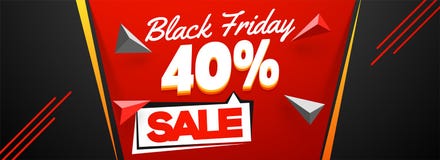 Black Friday Sale baner- eller titelraddesign med 40% rabattoffe vektor illustrationer Black Friday Sale baner- eller titelraddesign med 40% rabattoffe vektor illustrationer