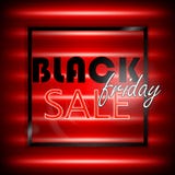 Black friday sale on red neon background. Vector illustration. royalty free illustration Black friday sale on red neon background. Vector illustration. royalty free illustration
