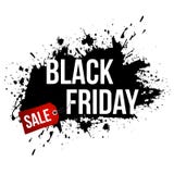 Black Friday sprzedaży grunge sztandar z czarną farbą bryzga na białym tle royalty ilustracja Black Friday sprzedaży grunge sztandar z czarną farbą bryzga na białym tle royalty ilustracja