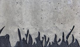 Black grass against grey concrete. Black silhouette against grey concrete wall background Royalty Free Stock Photography Black grass against grey concrete. Black silhouette against grey concrete wall background Royalty Free Stock Photography