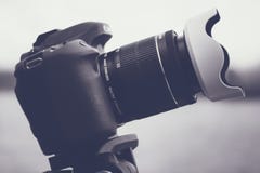 Black and Gray Dslr Camera With Lens Stock Image Black and Gray Dslr Camera With Lens Stock Image