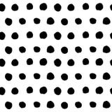 Black Hand Drawn Polka Dot Seamless Pattern Vector Royalty Free Stock Image
