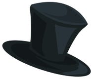 Black Top Hat Cartoon Isolated On White Stock Vector - Image: 41626457