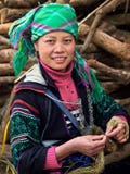 Black Hmong Woman Wearing Traditional Attire, Sapa, Vietnam Royalty Free Stock Photography Black Hmong Woman Wearing Traditional Attire, Sapa, Vietnam Royalty Free Stock Photography