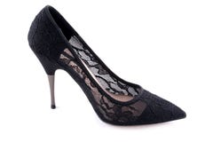 Black Lace Shoe Stock Image