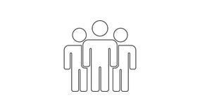Black line Users group icon isolated on white background. Group of people icon. Business avatar symbol - users profile