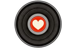 Black music record with heart on red label royalty free stock photography Black music record with heart on red label royalty free stock photography
