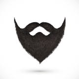 Black Mustaches And Beard Isolated On White Stock Photos Black Mustaches And Beard Isolated On White Stock Photos