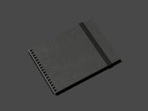 Black notebook with blackrubber band. 3d rendering stock illustration Black notebook with blackrubber band. 3d rendering stock illustration