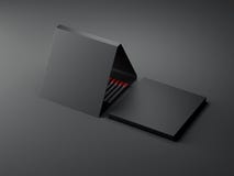 Black opened matchbox. 3d rendering royalty free illustration Black opened matchbox. 3d rendering royalty free illustration