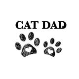 Black paw print with hearts. Cat dad text. Happy Father`s Day Stock Photos Black paw print with hearts. Cat dad text. Happy Father`s Day Stock Photos