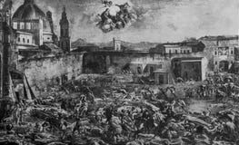 Black Plague devastating pandemic in Naples 1656