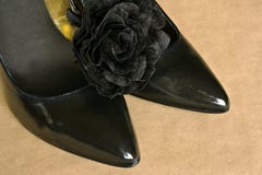 Black Pointed Shoes Royalty Free Stock Photos