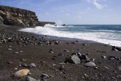 Black sand beach and cliffs, Fuerteventura royalty free stock photo Black sand beach and cliffs, Fuerteventura royalty free stock photo