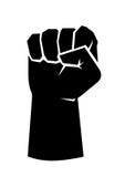 Black silhouette of a male rising fist