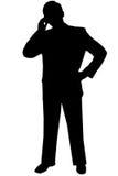 Black Silhouette Man On White Stock Image