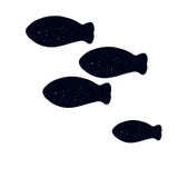 Black Silhouette Of Fish With White Texture/ Vector Illustration Stock Photography